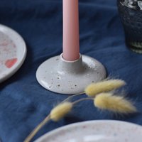 Kerzenständer Aus Gesprenkelter Keramik von KateBrigdenMade