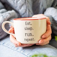 Essen, Schlafen, Laufen, Wiederholen Handgemachte Tasse Geschenk Für Läufer, Lauf Geschenk von KateCeramicsUK