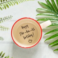 Happy Thir-Tea-Th Geburtstag Versteckte Nachricht Tasse, 30. Geburtstagsgeschenk, Dreißigsten Geburtstagsgeschenk von KateCeramicsUK