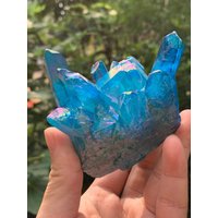 Aura Titanium Blue Quartz Cluster/Elektroplattierter Natürlicher Kristallcluster/Quarzdekoration/Kristallsammlung/Quarzgeschenk Für Kind 281G von KateGemStones