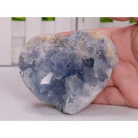 Blaue Celestit Geode Kristallgruppe Natur Roh Edelstein Kristall Gitter-Herz Geformt-Quarz Geschenk-Dekor-Chakra&reiki-Heilung von KateGemStones