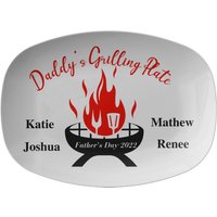Personalisierte Grillplatte, Personalisiertes Vatertagsgeschenk, Bbq-Grillplatte, Grill-Serviertablett, Grillzubehör von KateMcEnroeNYC