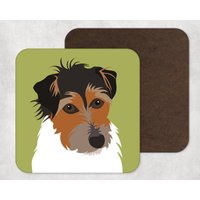 Illustrierte Kunst, Kunstwerk, Untersetzer, Hunde Druck, Jack Russell Terrier, Dekoration, Haustier Portrait von KatePearsonDesign