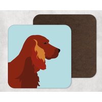 Illustrierte Kunst, Kunstwerk, Untersetzer, Hunde Druck, Red Setter, Dekoration, Haustier Portrait von KatePearsonDesign