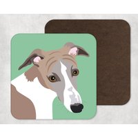 Illustrierte Kunst, Kunstwerk, Untersetzer, Hunde Druck, Whippet, Dekoration, Haustier Portrait von KatePearsonDesign