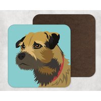 Illustrierte Kunst, Kunstwerk, Untersetzer, Hundedruck, Border Terrier, Home Decor, Tierportrait von KatePearsonDesign