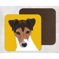 Illustrierte Kunst, Kunstwerk, Untersetzer, Hundedruck, Jack Russel Terrier, Wohnkultur, Haustierporträt von KatePearsonDesign
