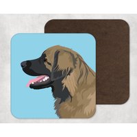 Illustrierte Kunst, Kunstwerk, Untersetzer, Hundedruck, Leonberger, Wohnkultur, Tierportrait von KatePearsonDesign