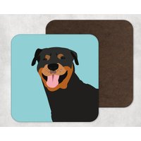 Illustrierte Kunst, Kunstwerk, Untersetzer, Hundedruck, Rottweiler, Rottie, Home Decor, Pet Portrait von KatePearsonDesign