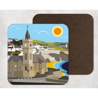 Illustrierte Kunst, Kunstwerk, Untersetzer, Küstendruck, Porthleven, Cornwall, Wohnkultur von KatePearsonDesign