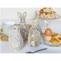 Gestickter Kaninchen Eierwärmer - Leinen Ostergeschenk von KateSprostonDesign