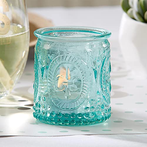 Kate Aspen Teelichthalter, Glas, Vintage-Stil, Blau, 8 Stück von Kate Aspen