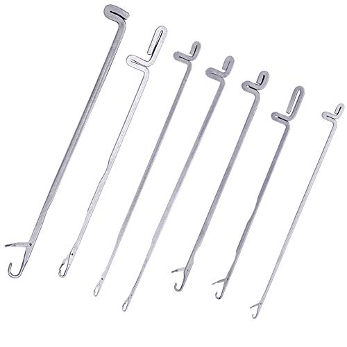 Katech Latch Häkelnadel, 7 Stück Latch Häkelnadeln DIY Weave Knitting Tools, Häkelnadel für Leinwand Matte Teppich Häkelhaken Handwerk von Katech