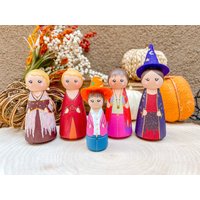 Volles Halloween Town Peg Puppenset | Einzeln Oder Set Halloween-stadt 90Er Jahre Handbemalt von KatelynsCollective