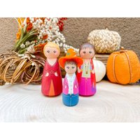 Puppenset Halloween Town Peg | Aggie Sophie Marnie Cromwell Halloween-Dekor Handbemalt Herbst Dekor Spielzeug von KatelynsCollective