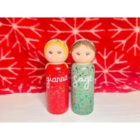 Personalisierte Weihnachts Peg Doll | Weihnachten Weihnachtsgeschenk Personalisiertes Spielzeug Geschenk Handbemalt Handgemaltes von KatelynsCollective