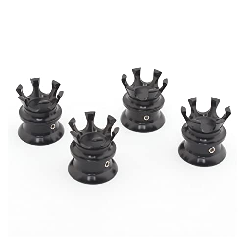 Kater 4 stücke Motorrad Zündkerze Krone Schraube Nuss Kopf Bolzenkappe Motor Topper Abdeckung Fit Fit for Harley Softail Dyna Sportster XL883. Aluminium (Color : Black) von Kater