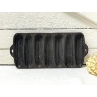 Vintage Schmiedeeisen Pfanne Für Maisbrot Usa Made, 33x15cm von KatesVintageMarket