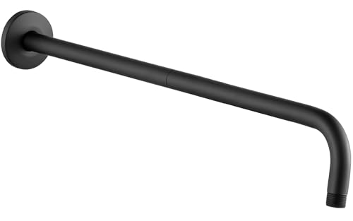 Katezon Duscharm Mit Flansch, Aus 304 Edelstahl, 60 cm Langer Duschkopfverlängerungsrohrarm, Wandmontiert Für Fest Installierten Badezimmerduschkopf (Mattschwarz) von Katezon