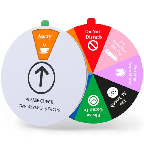 Kathfly 2 Stück 20,3 cm drehbares Büro-Türschild mit 8 Zustandsdiagramm Come in, Do Not Disturb, Away, in a Meeting, Leaving Today, Having Lunch, Working from Home, I'll Be Right Back (Weiß) von Kathfly