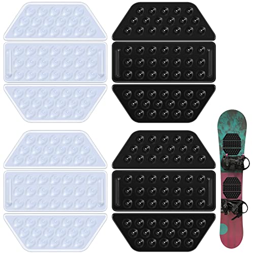 Kathfly 4 Stück Snowboard-Stomp-Pads 3D schwarz und transparent, rutschfeste Stomp-Pad-Matte für Damen und Herren, Outdoor-Sportarten, um das Snowboard-Erlebnis zu verbessern von Kathfly