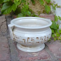 Blumentopf Übertopf Mäandermuster Vintage von KathisHotchpotch
