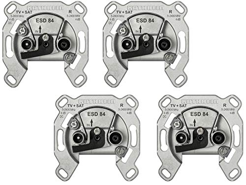 Kathrein ESD 84 Antennensteckdose TV, Radio, Breitband Einzelanschlussdose (4 Stück) von Kathrein
