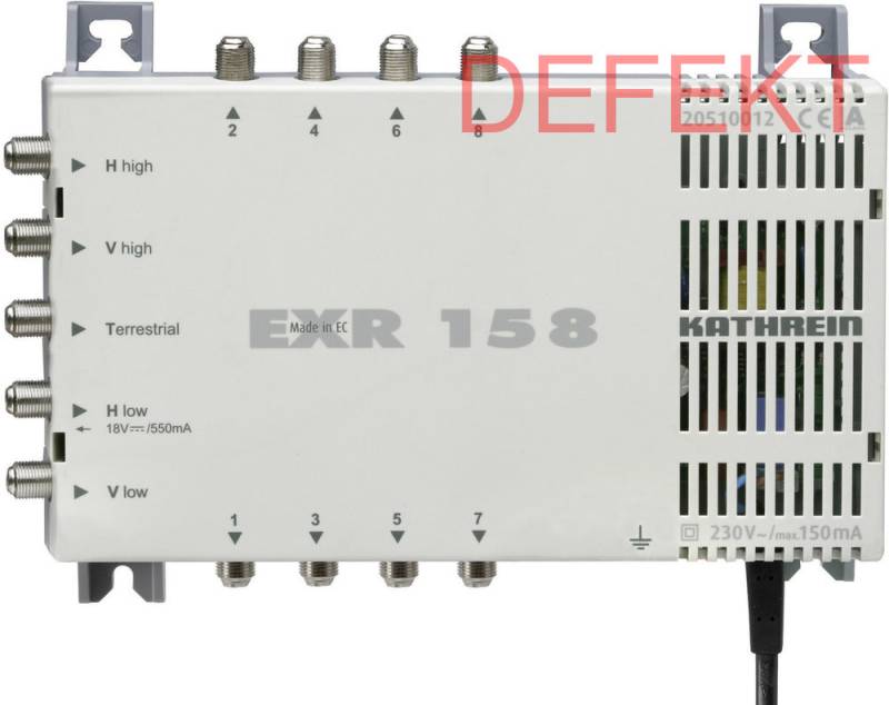 Kathrein Sat Multischalter Für Satellitensignal Exr 158 Eingänge Grau Defektware D-Ware Kathrein Sat Multischalter Für Satellitensignal Exr 158 Eingänge Grau Defektware D-Ware von Kathrein