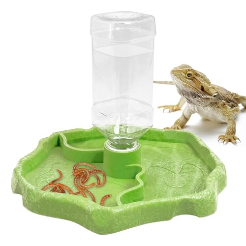 Kathson 2-in-1 Reptilien-Wasserflasche, 266 ml, automatische Futter- und Wassernapf, Haustierspender, Flasche, Futternapf für Eidechse, Chamäleon, Grün Kathson 2-in-1 Reptilien-Wasserflasche, 266 ml, automatische Futter- und Wassernapf, Haustierspender, Flasche, Futternapf für Eidechse, Chamäleon, Grün von Kathson
