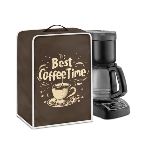 Kathyboom Coffee Time Kaffeemaschinen-Abdeckungen für Küche, Fingerabdruck, kleine Küchengeräte, Schutz, wasserdicht, Staubschutz, Stoffabdeckung für Mixer von Kathyboom