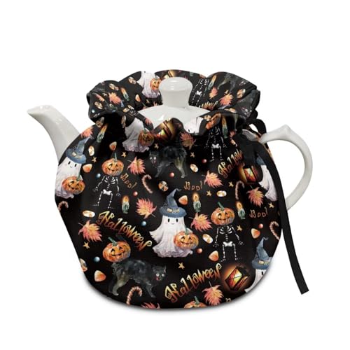 Kathyboom Halloween-Teekannenwärmer für Teekanne, isolierte Teekannen-Abdeckungen, Frühstückswärmer, hält warm, hitzebeständig, Wasserkocherabdeckung, passend für die meisten Standard-Teekannen von Kathyboom