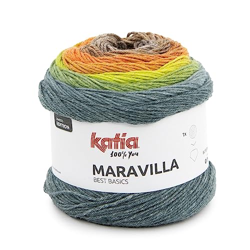 200g Maravilla - Farbe 500 - Braun-Orange-Blaugrün von Katia