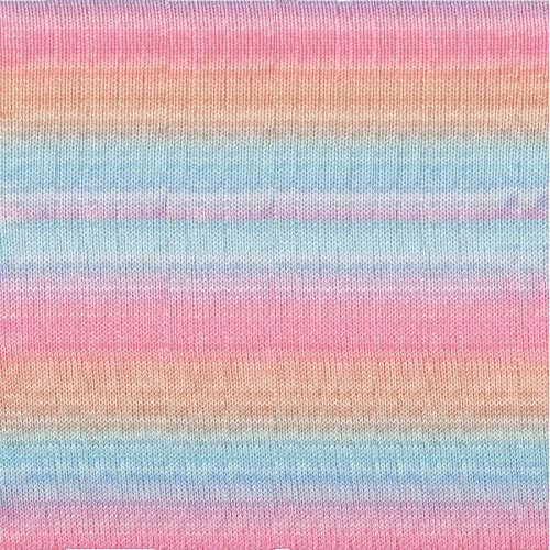 50g Merino Baby Aquarelle - Farbe: 357 - Beige-Hellhimmelblau-Rosé - mit Degradé-Effekt in 3 Farben von Katia