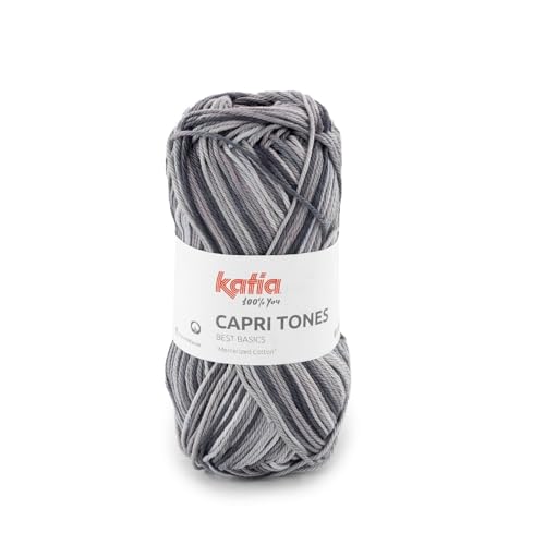 CAPRI TONES Katia in 50-Gramm-Knäuel und 125 Metern (306 - Hellgrau-Dunkelgrau) von Katia