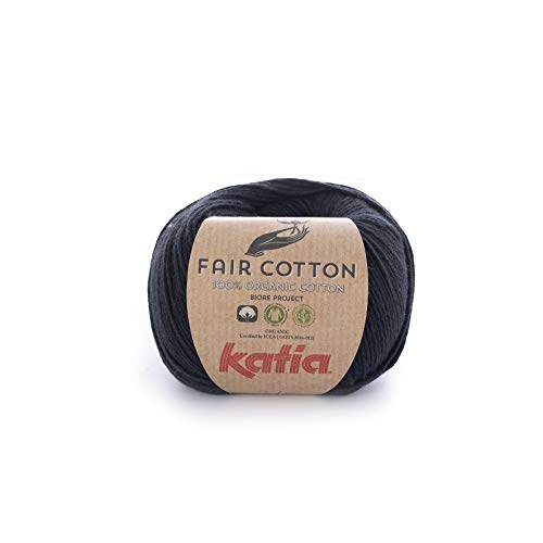 Katia Fair Cotton Fb. 02 - schwarz, Baumwollgarn, organische Baumwolle, Biobaumwolle zum Stricken und Häkeln von Katia