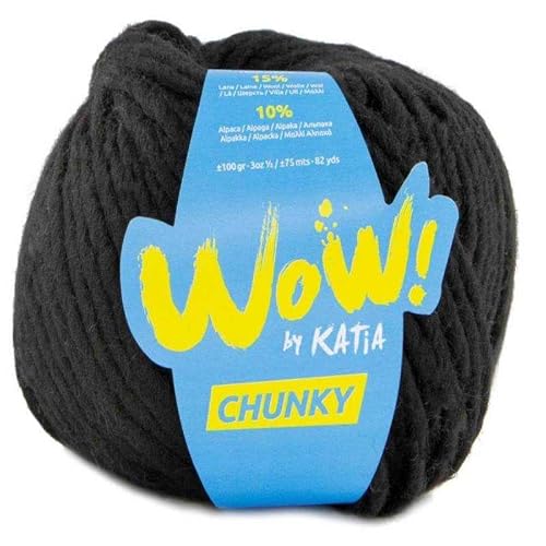 Katia Wow Chunky Wolle Knäuel Schwarz Cod.53 von Katia