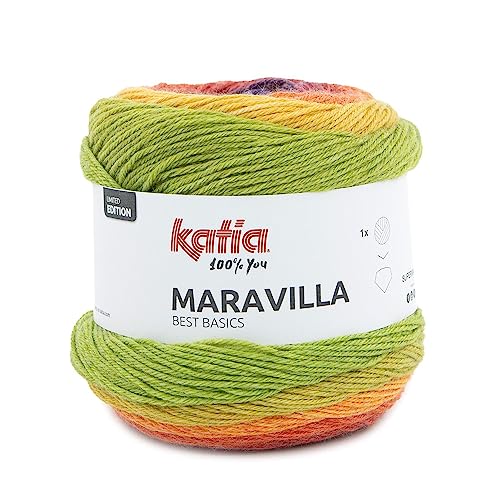 200g Maravilla - Farbe 501 - perlviolett-orange-gelblich-grün von Katia