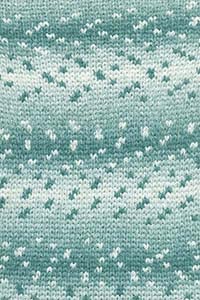 LangYarns 50g Snowflake - Farbe 74 - wollweiß/türkisgrün - hält Dich an kalten Wintertagen kuschelig warm von Katia