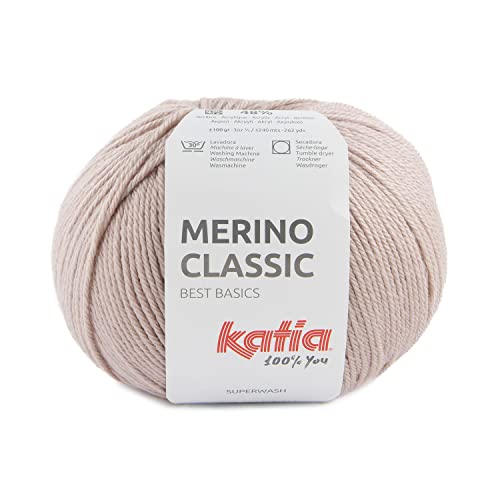 Merino Classic Katia Wolle 100 Gramm 240 Meter (Perlrosa 91) von Katia
