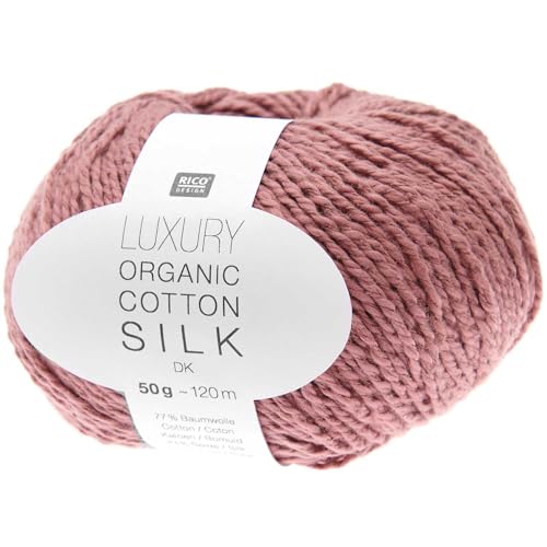 Rico Design 50g Luxury Organic Cotton Silk dk - Farbe 04 - beere - Bestehend zu 100% aus hochwertigen, edlen Naturfasern. von Katia