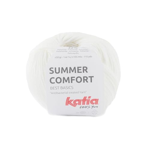 SUMMER COMFORT von Katia wird in 50 g und 105 m Knäuel geliefert. (Weiß 60) von Katia