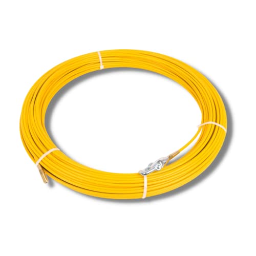 Katimex® Kabeljet Ersatzband | 40 Meter | gelb | Polykat® Glasfaserprofil | Anfangshülsen | M12 Aussengewinde | Führungskopf mit Öse Ø 25 mm von Katimex