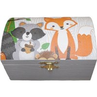 Kleine Truhe Aus Holz Mit Fuchs Waschbär von KatisCreativWelt