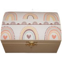 Kleine Truhe Aus Holz Mit Regenbogen von KatisCreativWelt