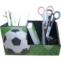 stiftebox Fußball Aus Holz Als Ordnungshelfer Für Den Schreibtisch von KatisCreativWelt