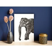 Poster Elefant A4, Tierillustration von KatjaRub