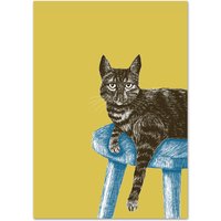 Poster Katze Auf Hocker, A4 Tierillustration von KatjaRub