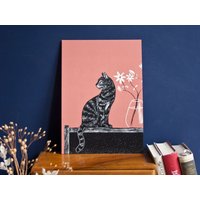 Poster Katze Mit Vase, A4, Tierillustration von KatjaRub