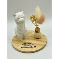 Alpaka Aus Raysin Auf Holzuntersetzer Art. Nr. 091 von KatjasDekoideenShop