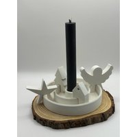 Geschenkset Kerzenteller Mit 4 Kantenhockern Set 1 Art. Nr. 056 von KatjasDekoideenShop